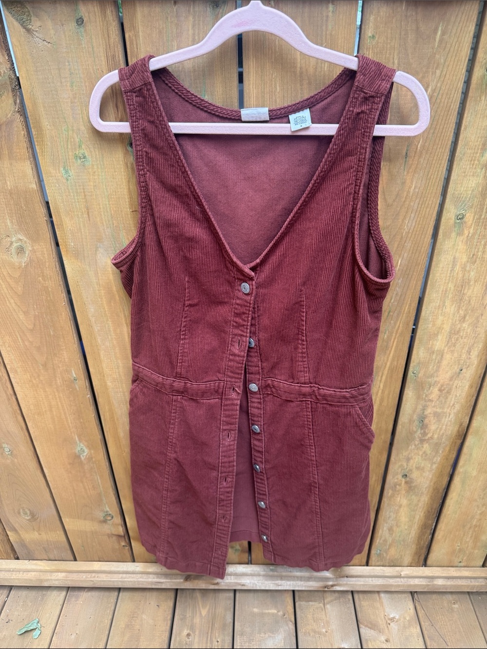 Levi's Rust Corduroy Button-Front Tunic Dress